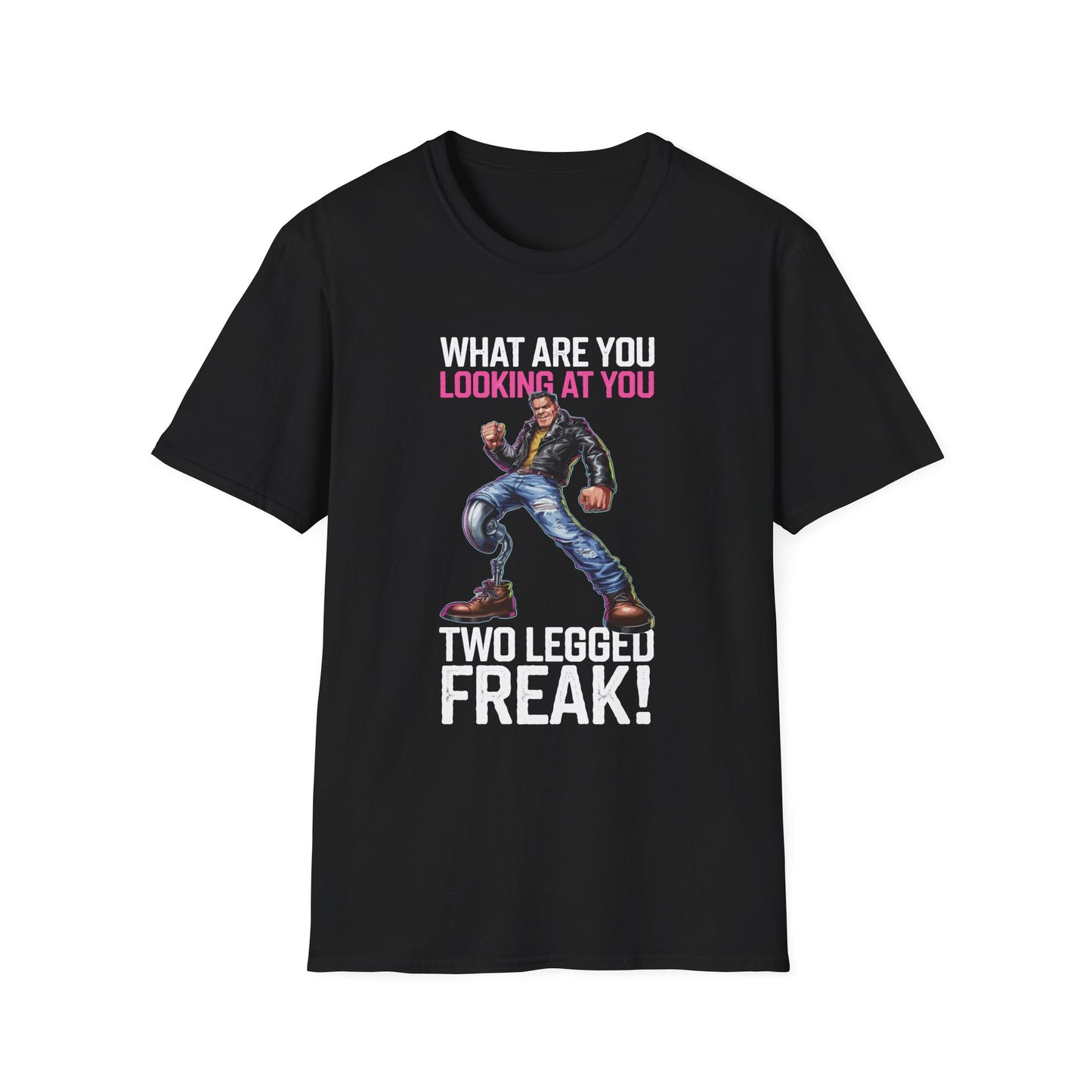 Amputee Humor, Limb Loss Awareness Tee, What Are You Looking 2 Legged V1b Print