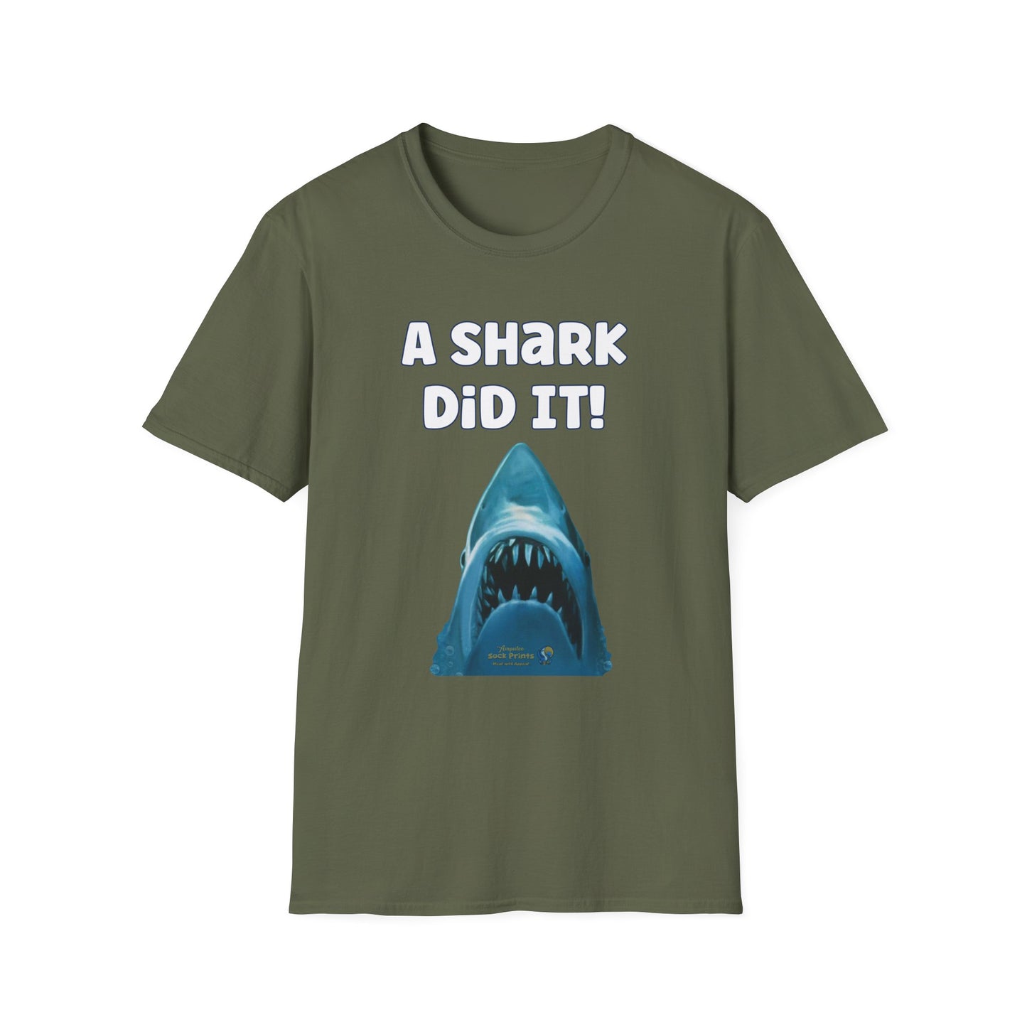 Amputee Humor, Limb Loss Awareness Tee, A Shark Did It V2 Tank Top Print