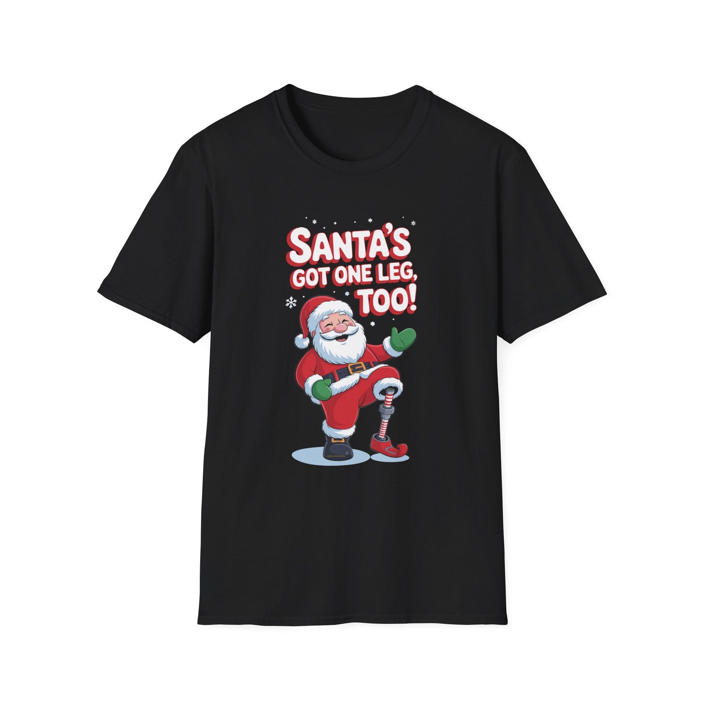 Amputee Humor, Limb Loss Awareness Tee, Santas Got One Leg Too V1