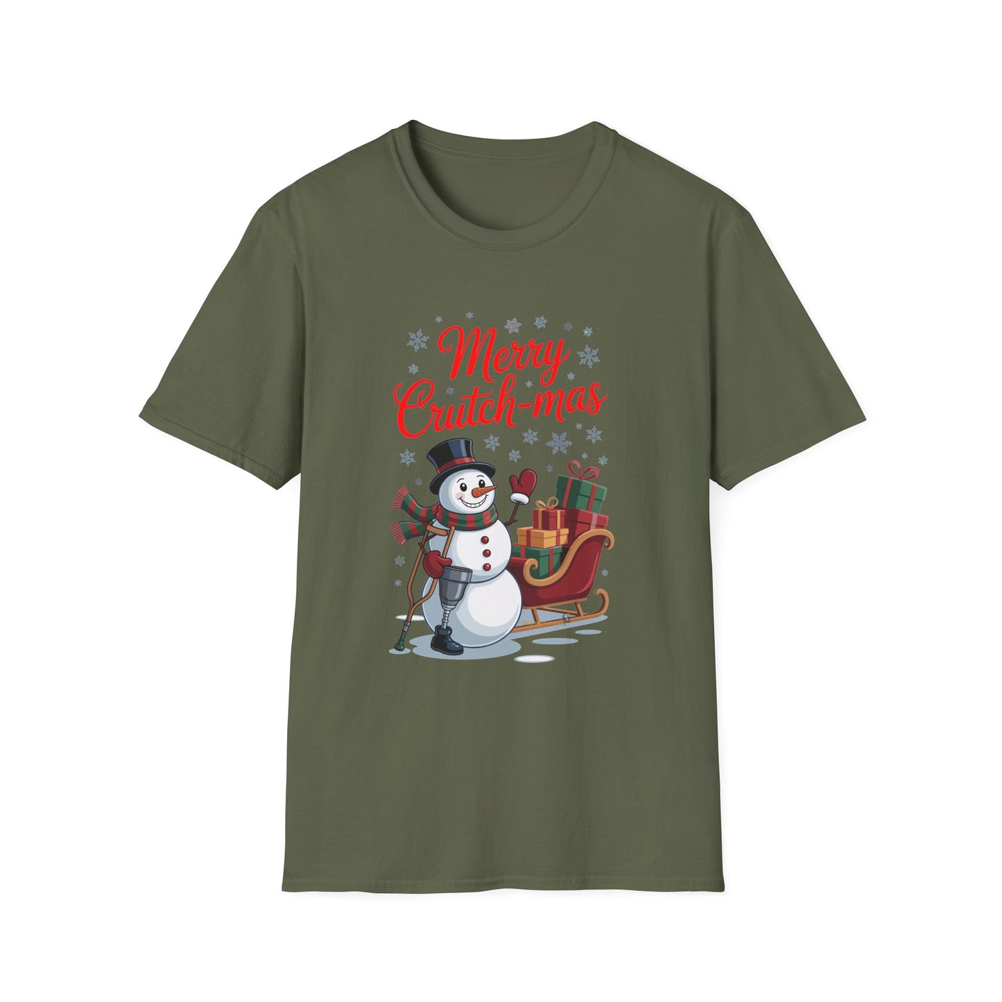 Amputee Humor, Limb Loss Awareness Tee, Merry Crutchmas V1
