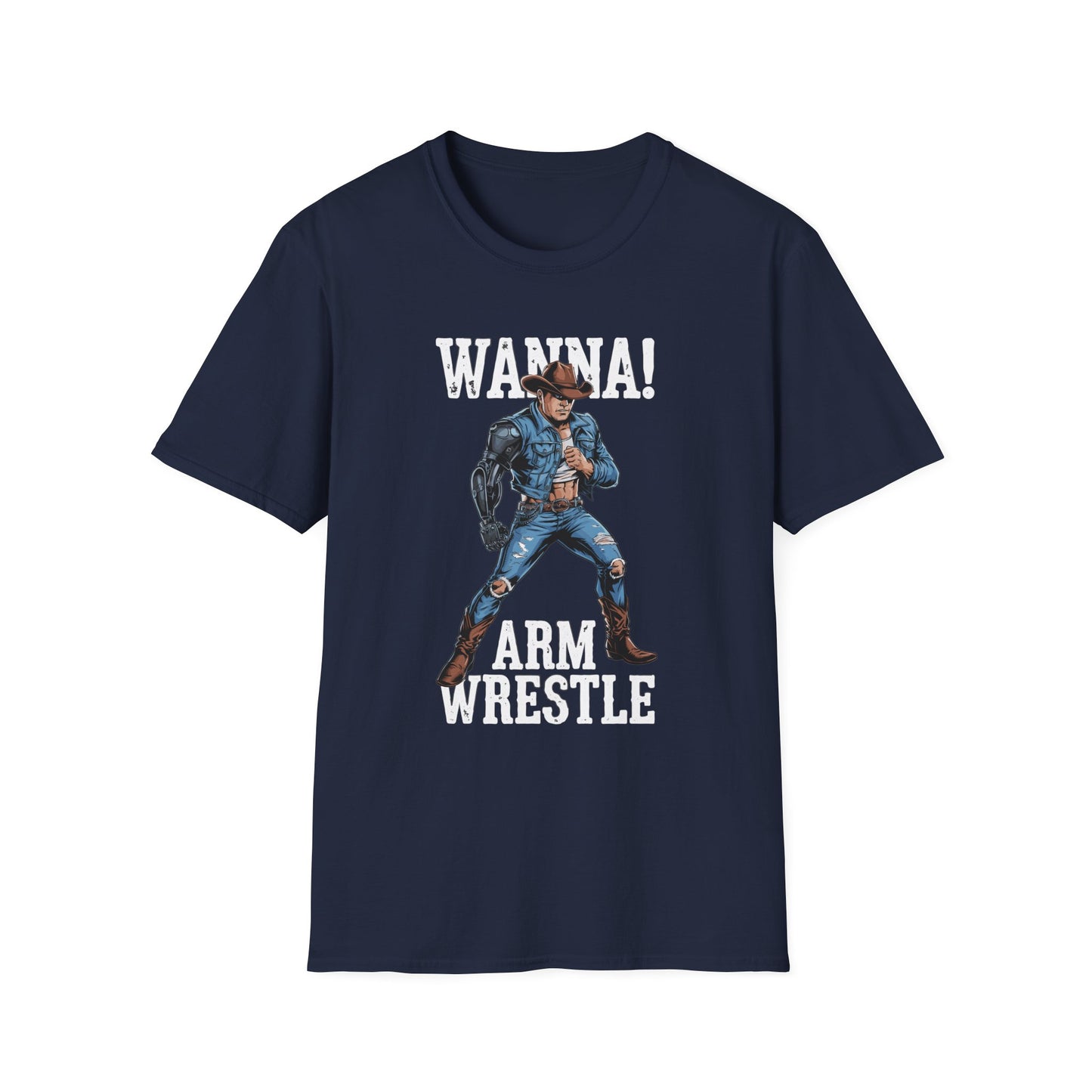 Amputee Humor, Limb Loss Awareness Tee, Wanna Arm Wrestle V2b Print