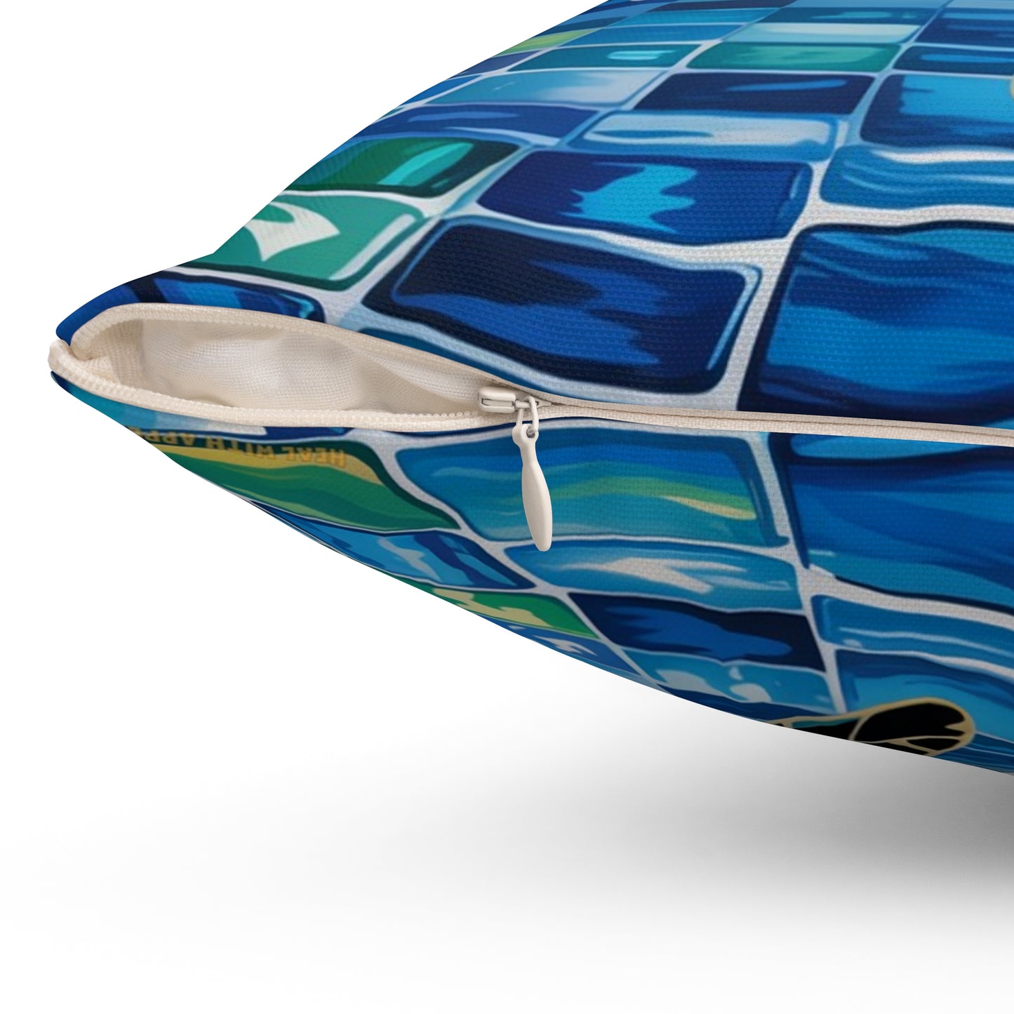 Inspirational Turtle Throw Pillow – Stained Glass Mosaic Cushion | Endurance & Wisdom Decorative Decor
