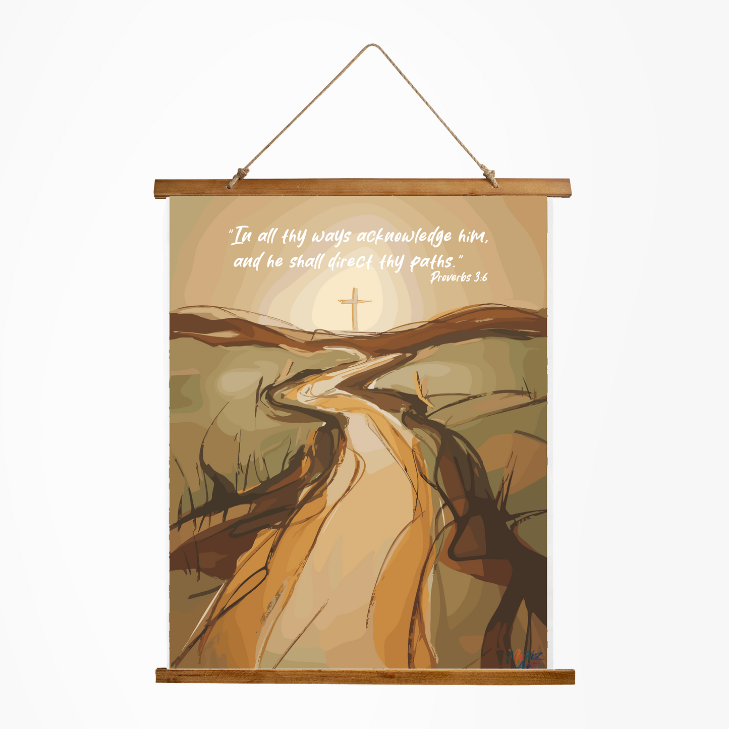 Bible Verse Wall Art, Christian Wall Tapestry, Proverbs 3:6 Scripture Art