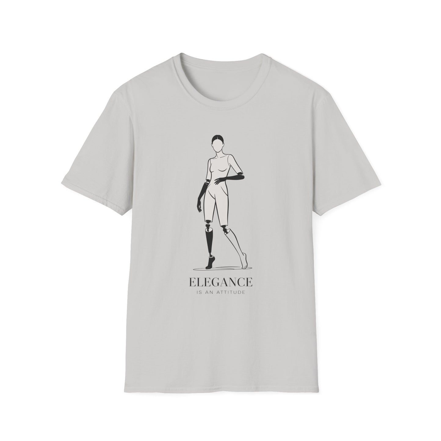 Amputee Humor, Limb Loss Awareness Tee, Elegance Is An Attitude V1b