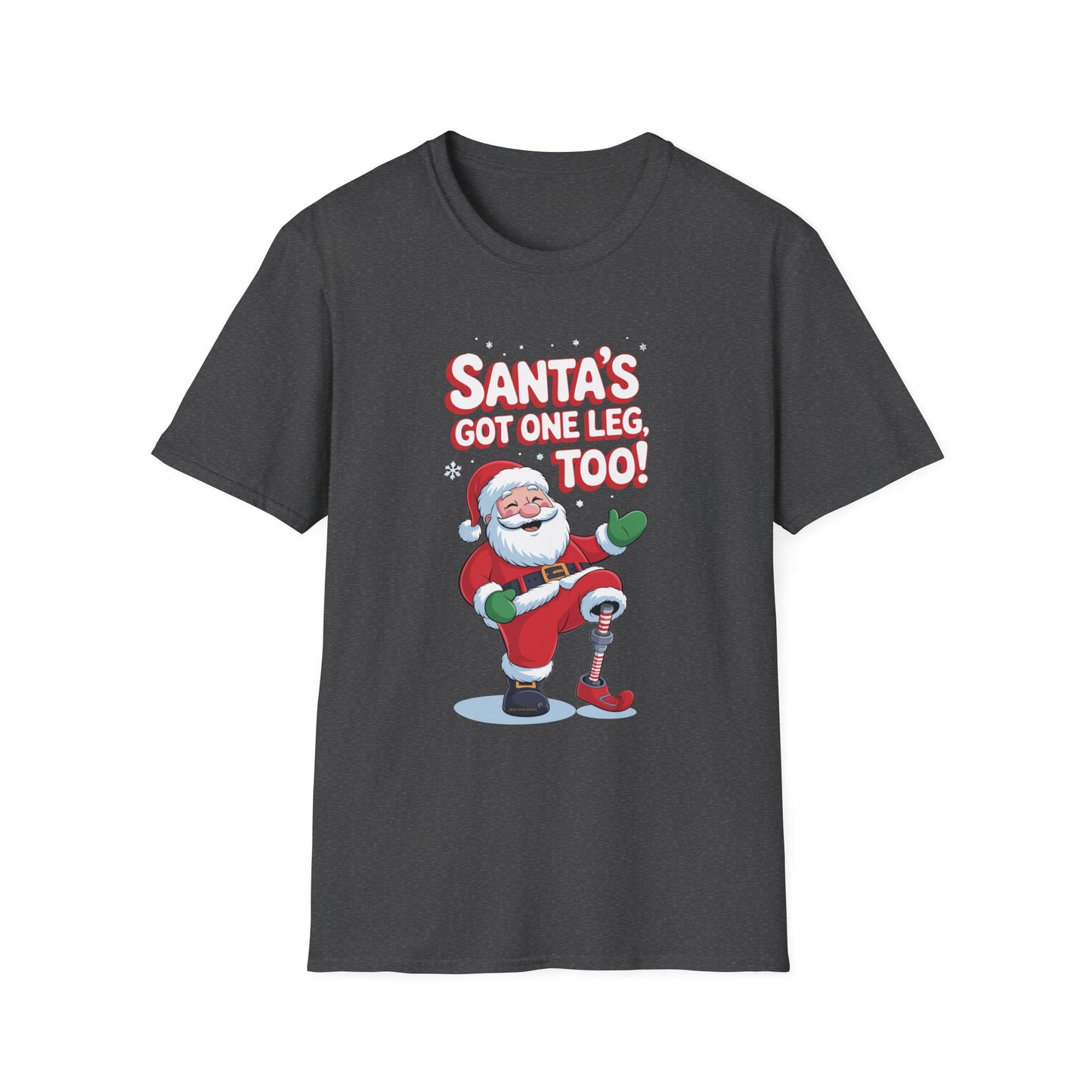 Amputee Humor, Limb Loss Awareness Tee, Santas Got One Leg Too V1