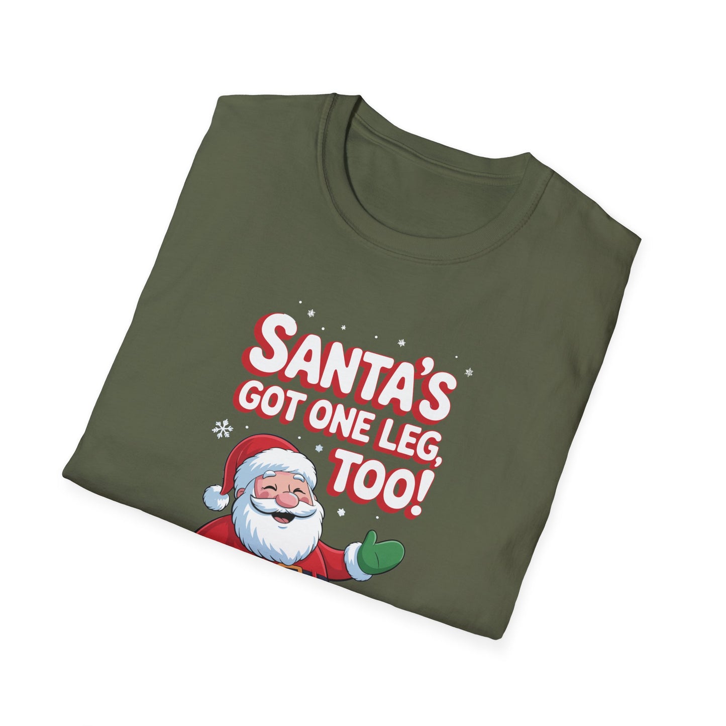 Amputee Humor, Limb Loss Awareness Tee, Santas Got One Leg Too V1