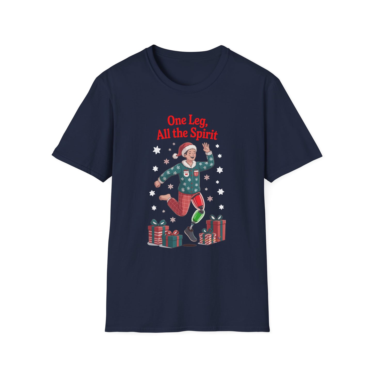 Amputee Humor, Limb Loss Awareness Tee, One Leg All The Spirit V1