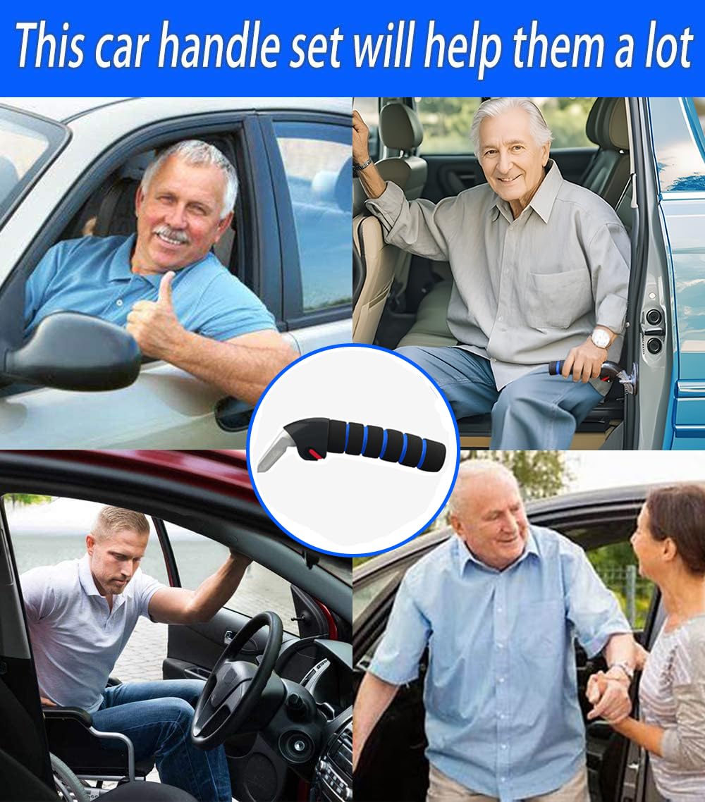 KOUNATSURI 2Pack Car Door Handle for Elderly Car Handle Assist Support Multifunction for Seniors and Handicapped