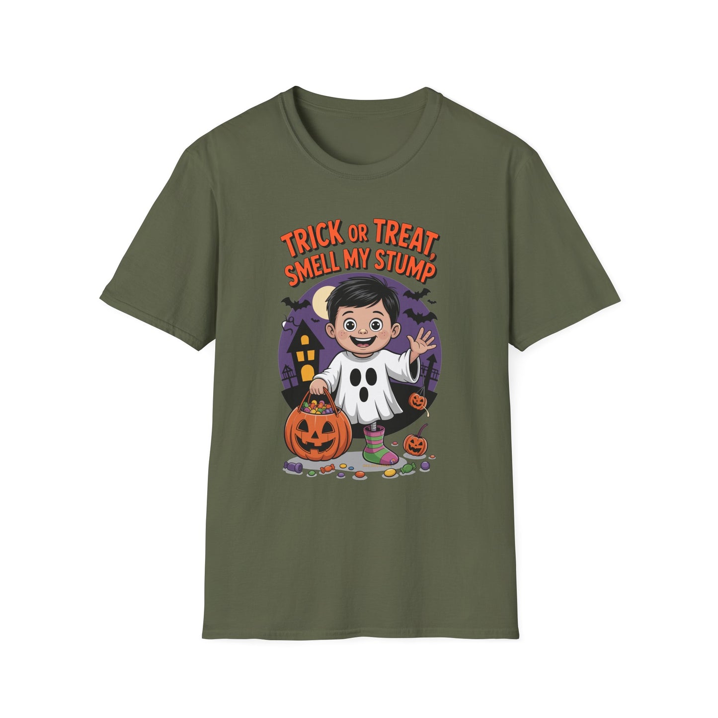 Amputee Humor, Limb Loss Awareness Tee, Trick Or Treat Smell My Stump V3