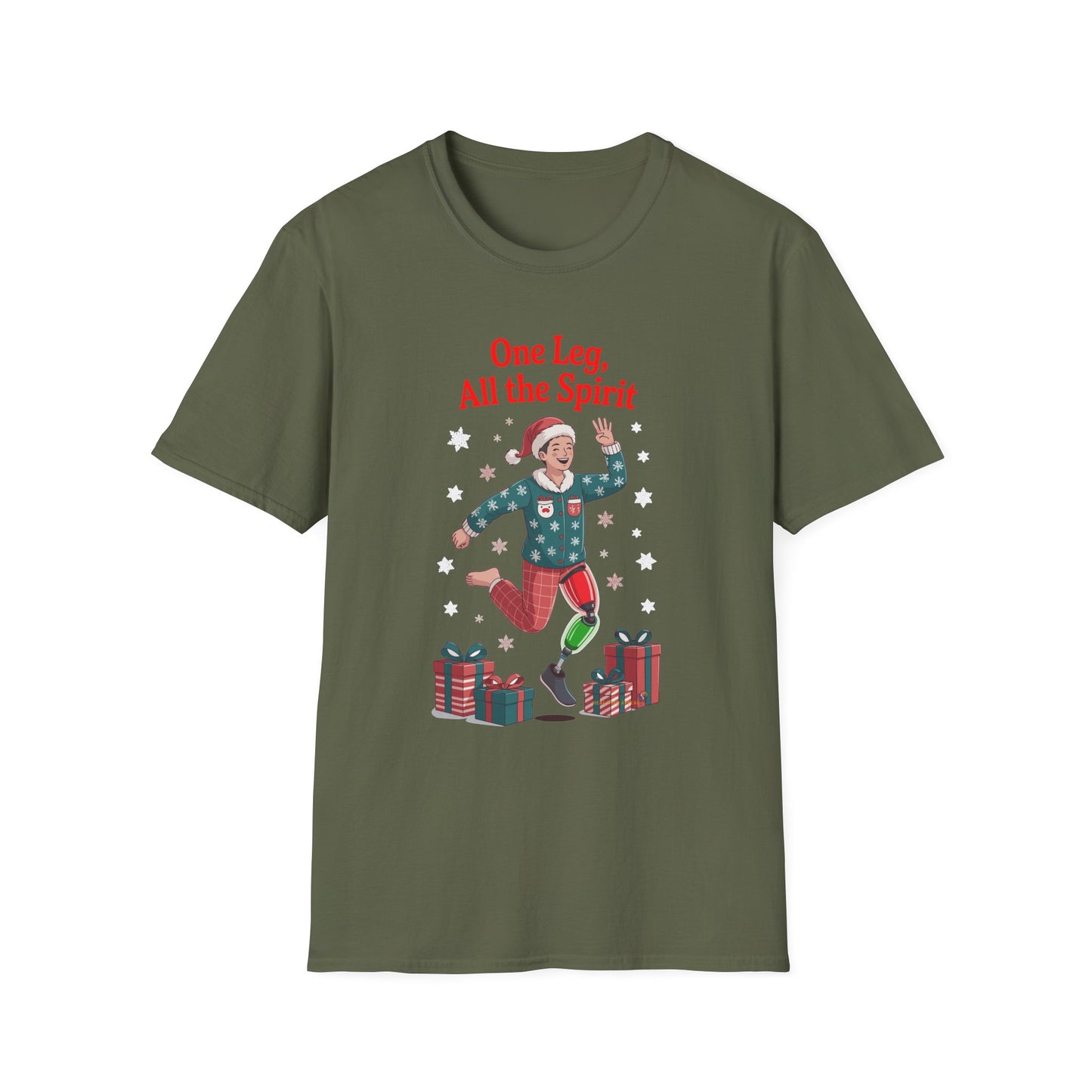 Amputee Humor, Limb Loss Awareness Tee, One Leg All The Spirit V1