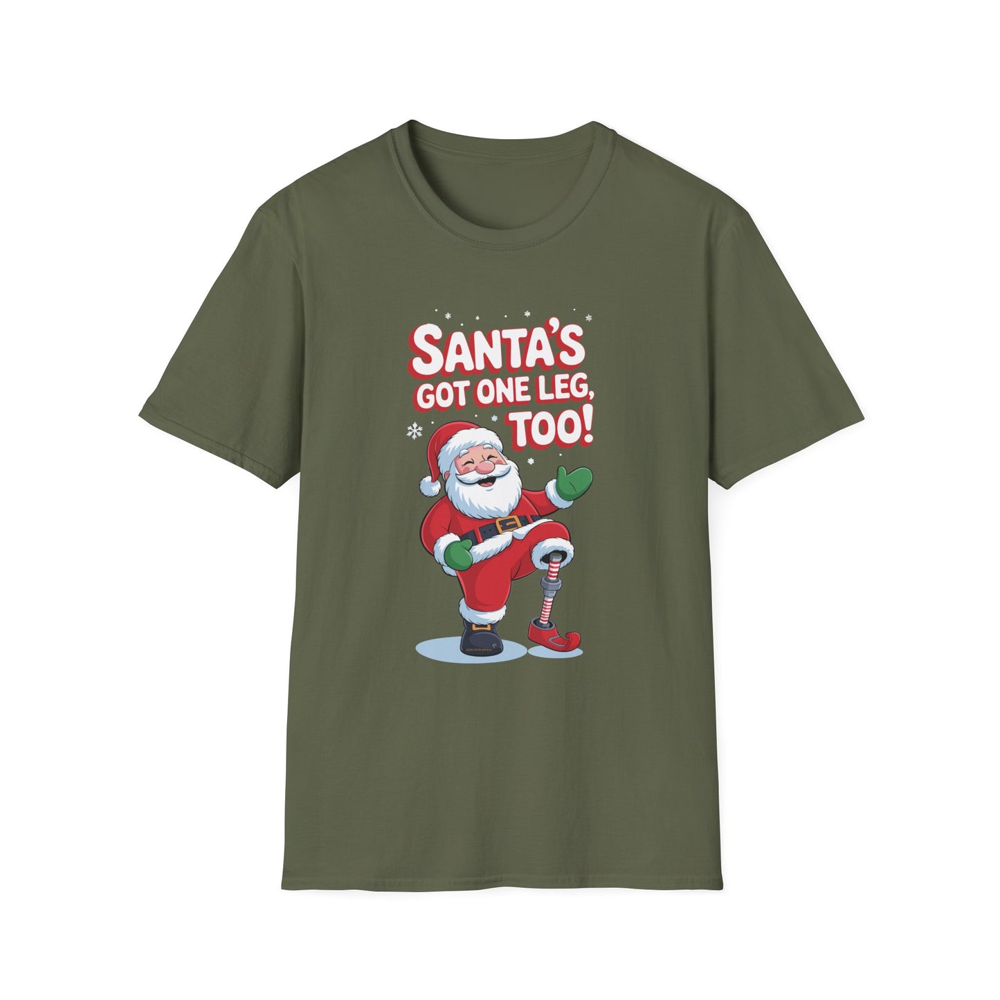 Amputee Humor, Limb Loss Awareness Tee, Santas Got One Leg Too V1