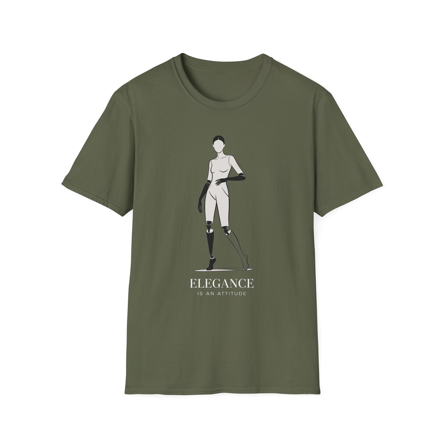 Amputee Humor, Limb Loss Awareness Tee, Elegance Is An Attitude V1b