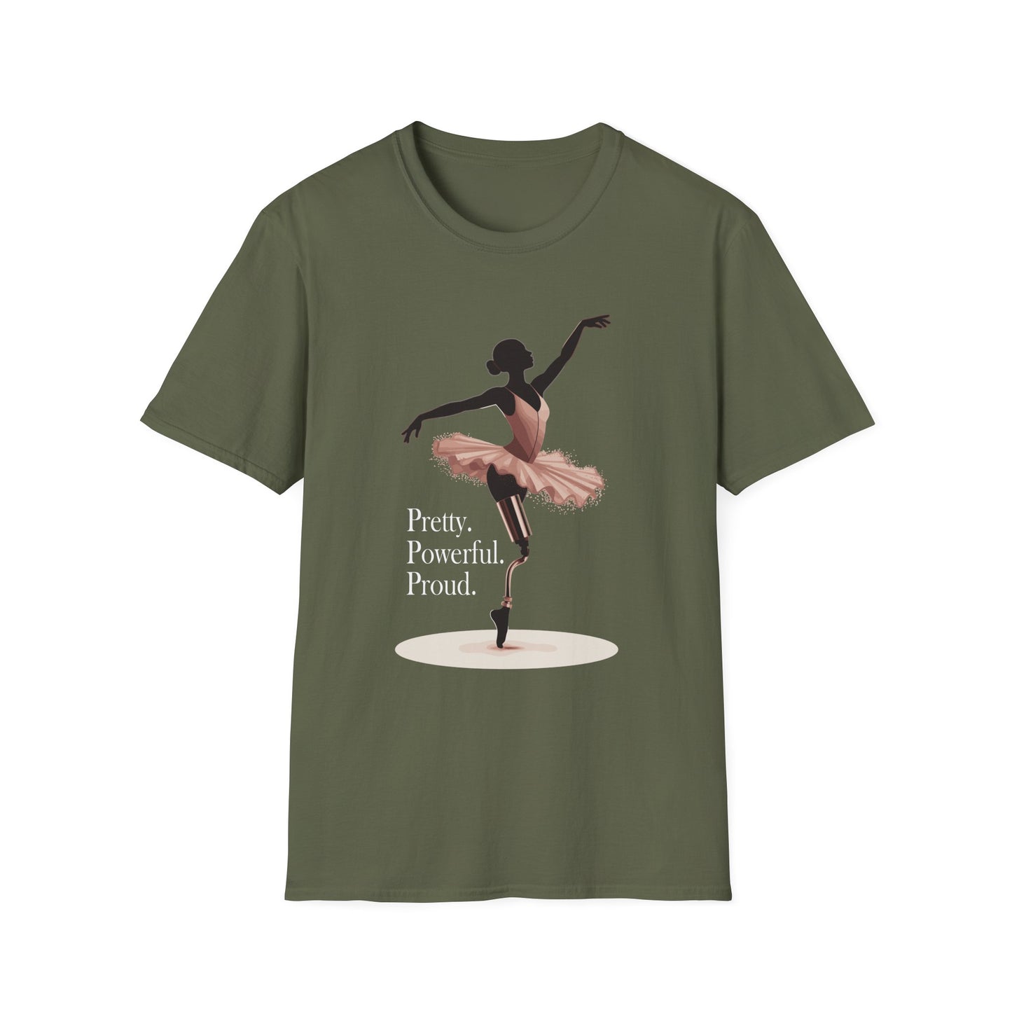 Amputee Humor, Limb Loss Awareness Tee, Pretty Powerful Proud V1b