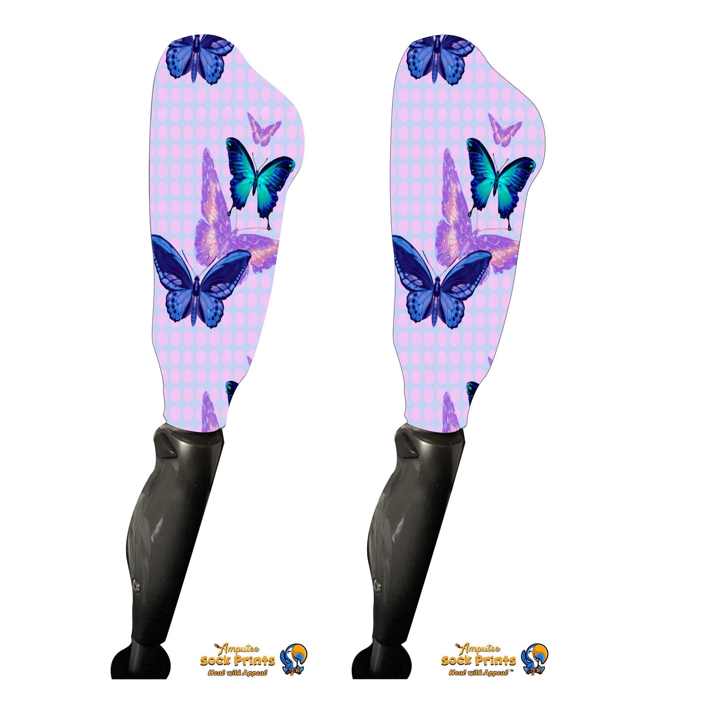 Butterflies Blue and Purple Pattern V1 BOOT PAIR