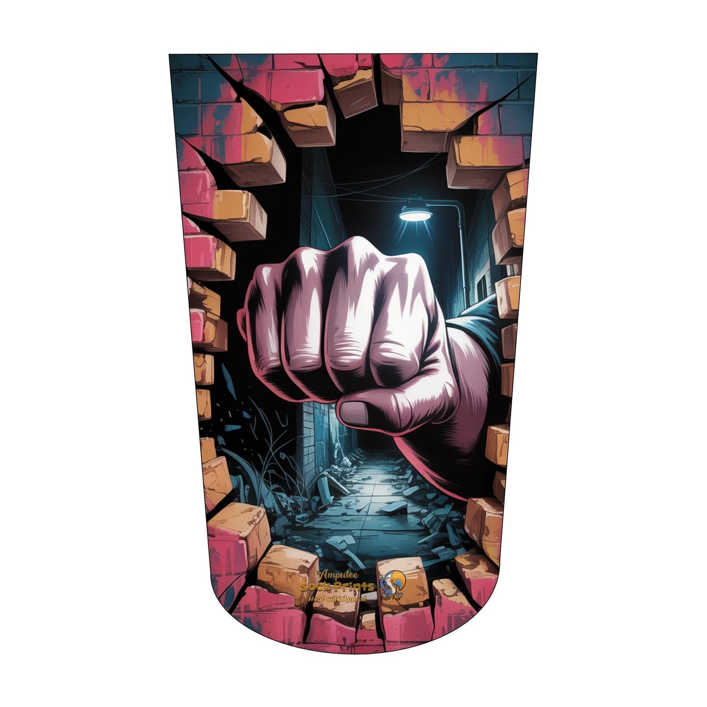 Amputee sock, Fist through wall V3 BTKA