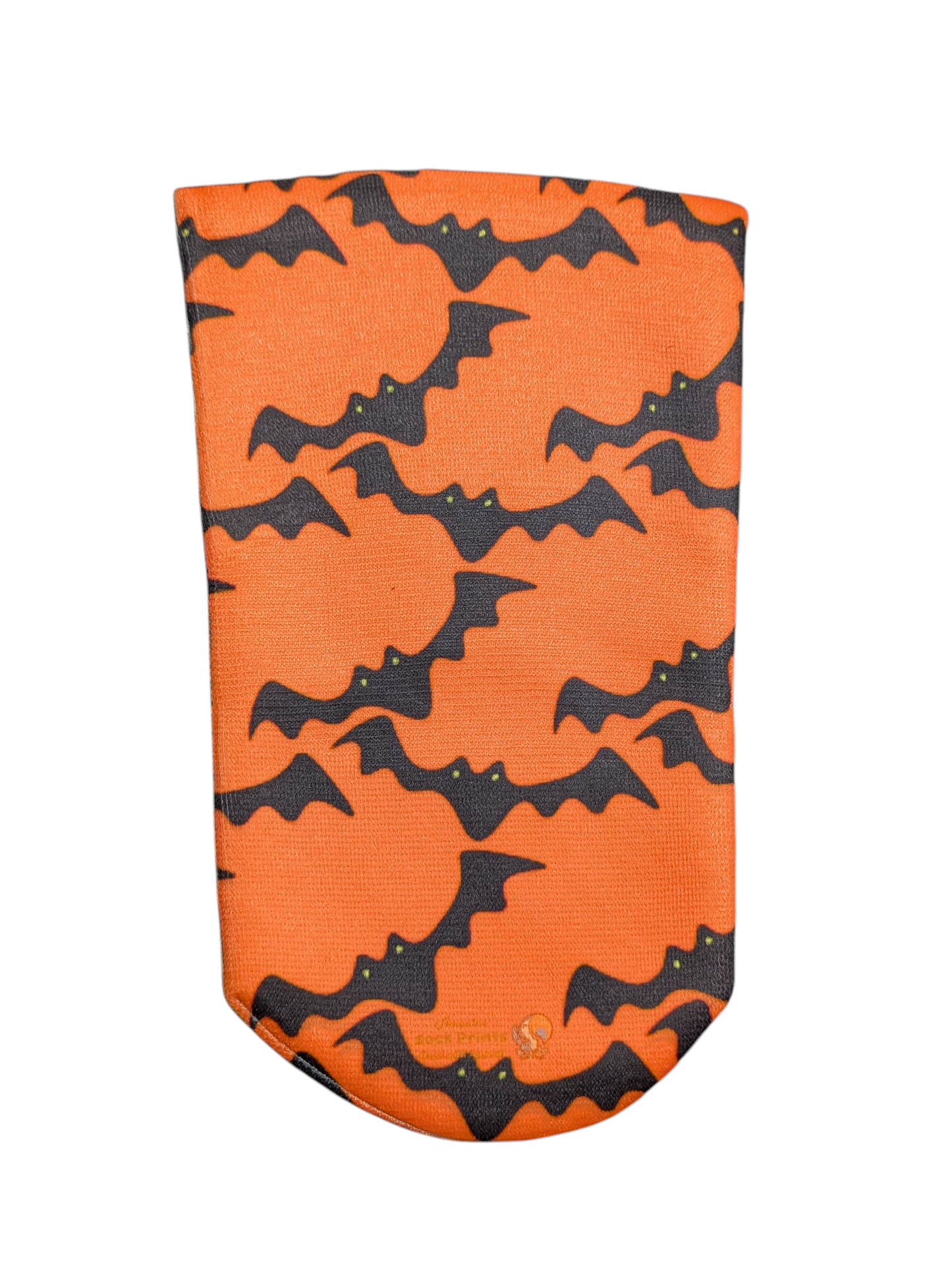 Amputee Sock "Wallpaper Bats w orange bgnd", Prosthetic Limb Sock, 3ply Stump Sock