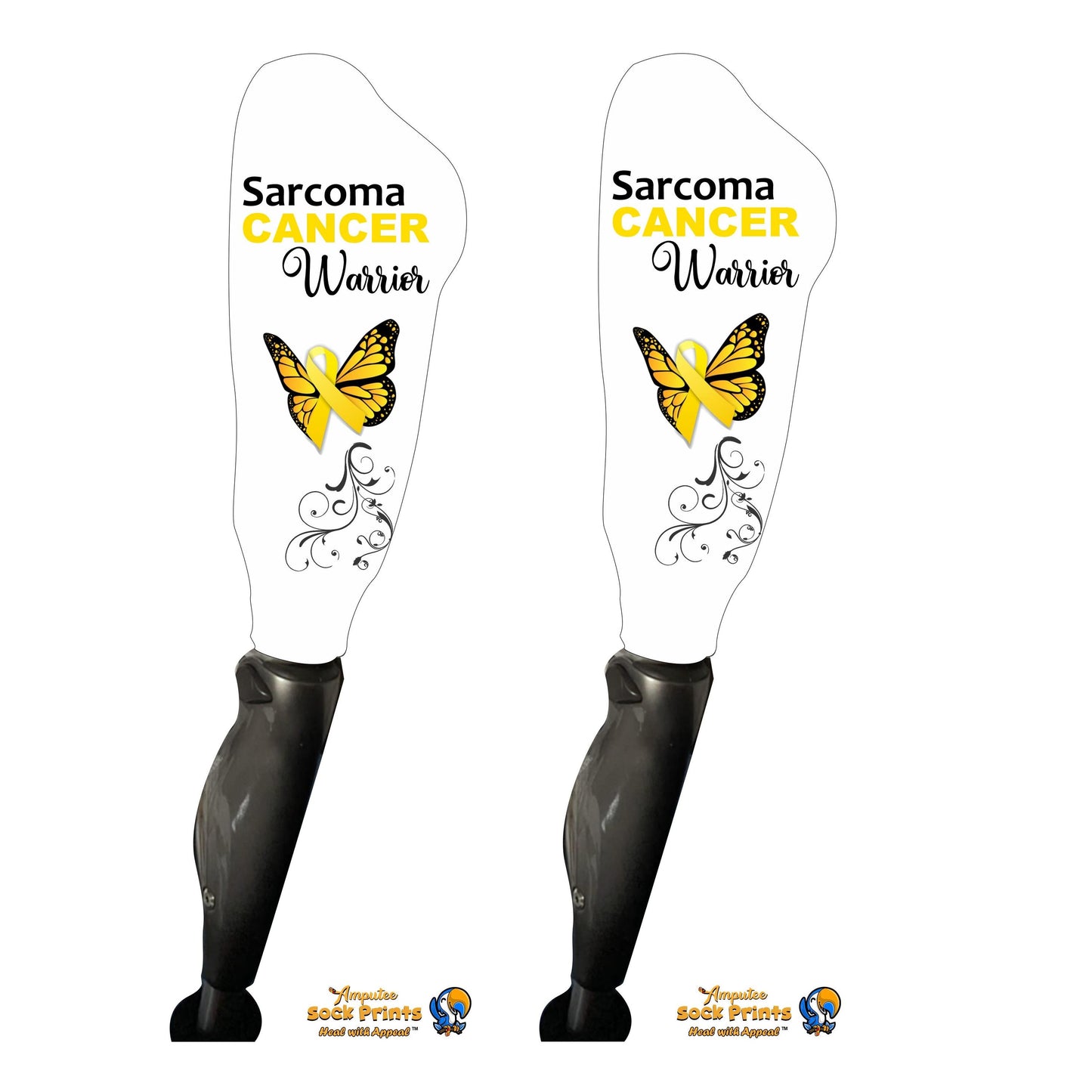 Sarcoma awareness butterfly V1 BOOT PAIR