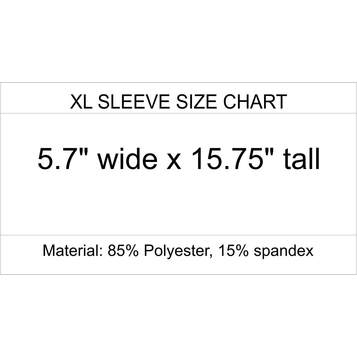 Sleeve Size Chart XL