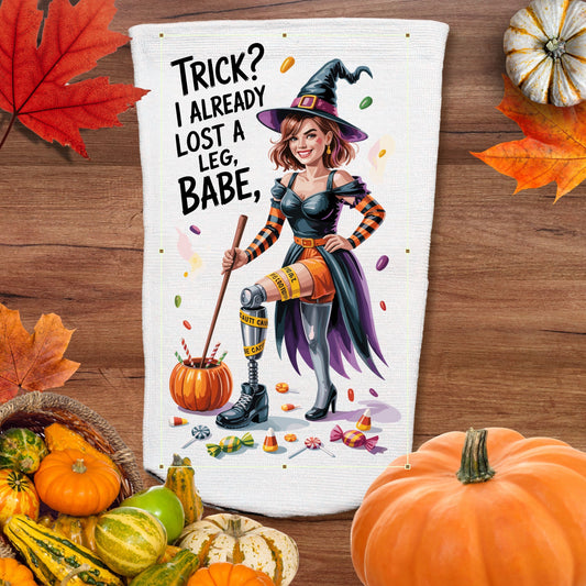 Halloween Amputee Socks – Trick Already Lost A Leg Babe V1 | 3ply Stump Sock