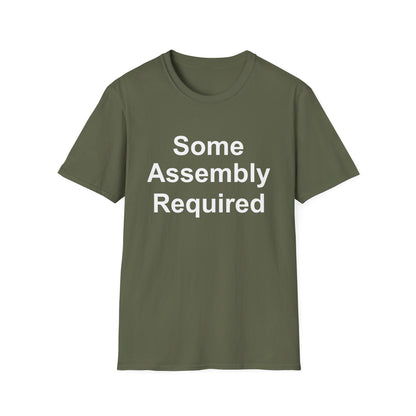Amputee Humor, Limb Loss Awareness Tee,   Some Assebly Required V1 Wht Print Wm