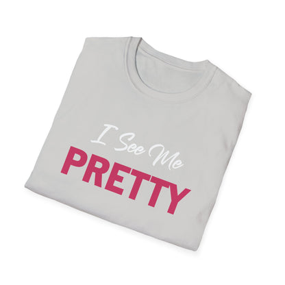 Amputee Humor, Limb Loss Awareness Tee,   I See Me Pretty V1 Blk Print