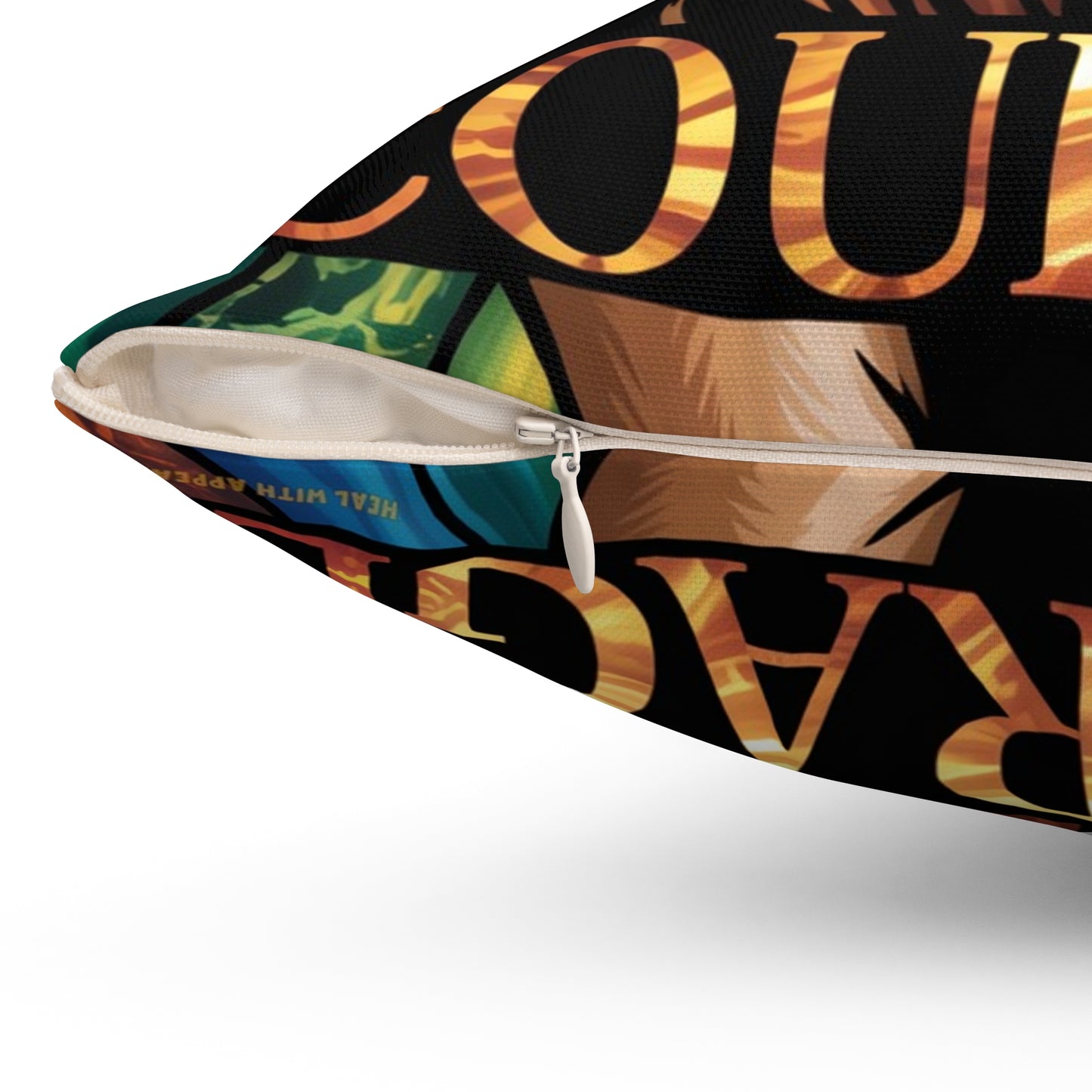Inspirational Lion Throw Pillow – Stained Glass Mosaic Cushion | Loyalty & Spirit Decorative Pillow