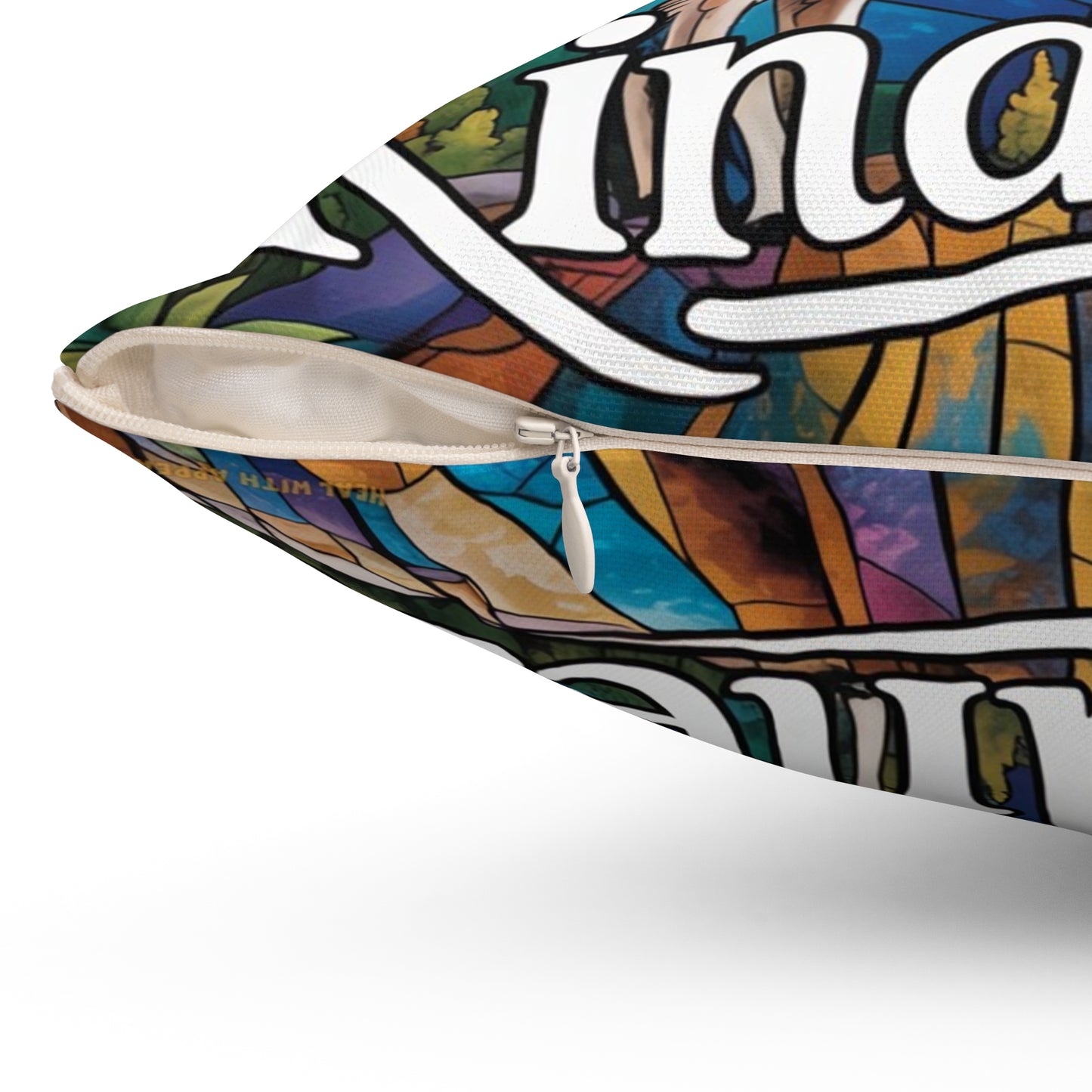 Inspirational LLama Throw Pillow – Stained Glass Mosaic Cushion | Loyalty & Spirit Decorative Pillow