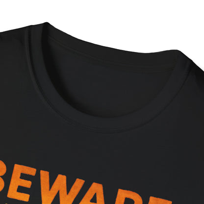 Halloween Ghost T-Shirt, Beware of the Pumpkin Pac Shirt, Unisex Softstyle Tee, Spooky Party Wear, Fall Harvest Tee