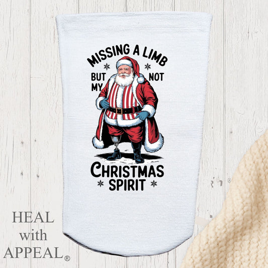 Amputee Sock, "Missing limb not Christmas Spirit V2" 3ply Stump Sock