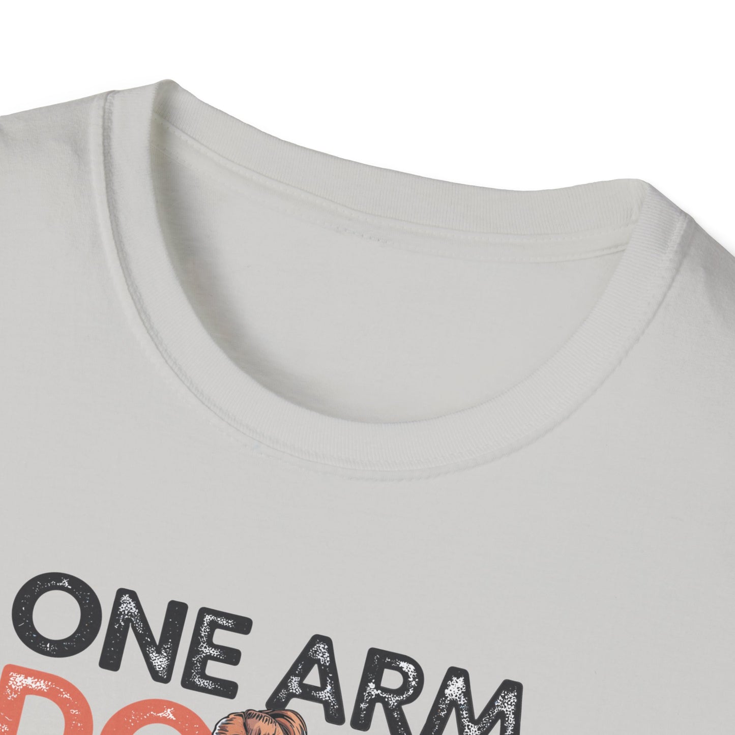 Amputee Humor, Limb Loss Awareness Tee,   One Arm Down Woman V1 Print
