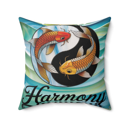 Inspirational Coix Fish Throw Pillow – Stained Glass Mosaic Cushion | Loyalty & Spirit Decorative Pillow