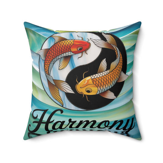 Inspirational Coix Fish Throw Pillow – Stained Glass Mosaic Cushion | Loyalty & Spirit Decorative Pillow