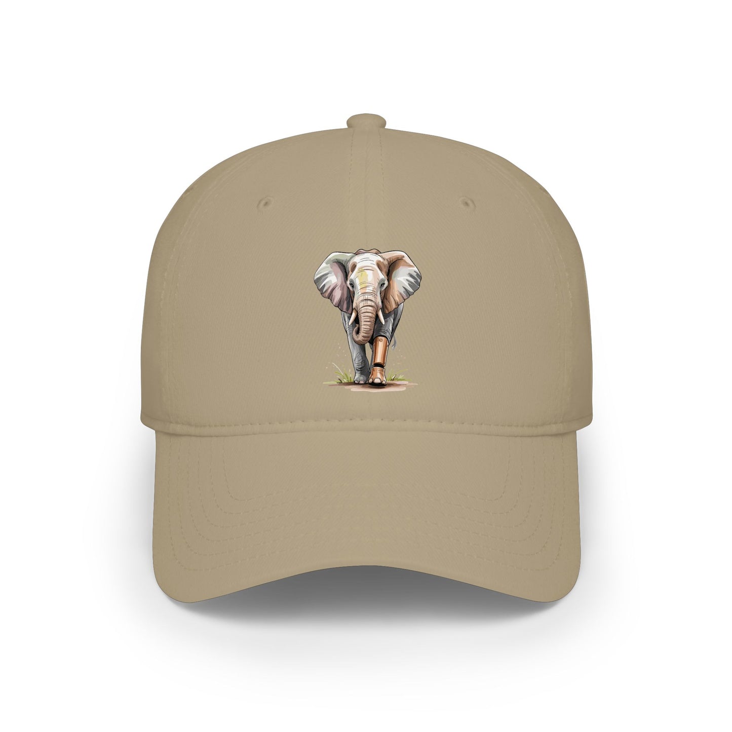 Elephant Watercolor Low Profile Cap — Wildlife Lover Baseball Hat