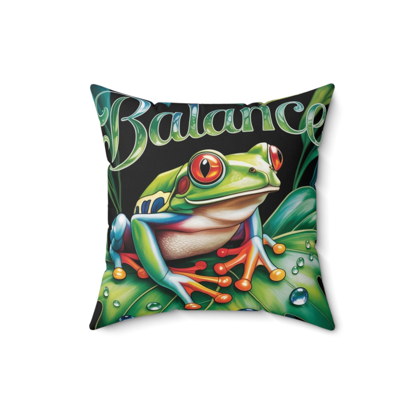 Inspirational Tree Frog Throw Pillow – Stained Glass Mosaic Cushion | Loyalty & Spirit Decorative Pillow