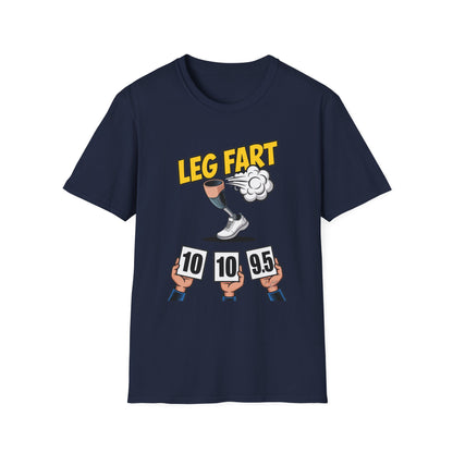 Prosthetic Leg Fart Scoreboard T-Shirt | Funny Amputee Sports Judging Graphic Tee
