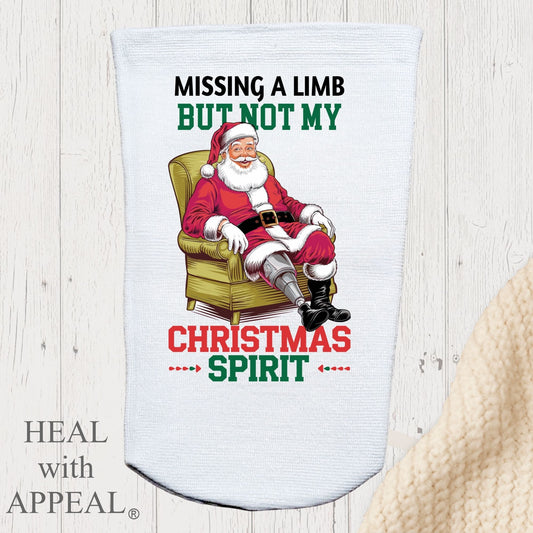 Amputee Sock, "Missing limb not Christmas Spirit V3" 3ply Stump Sock