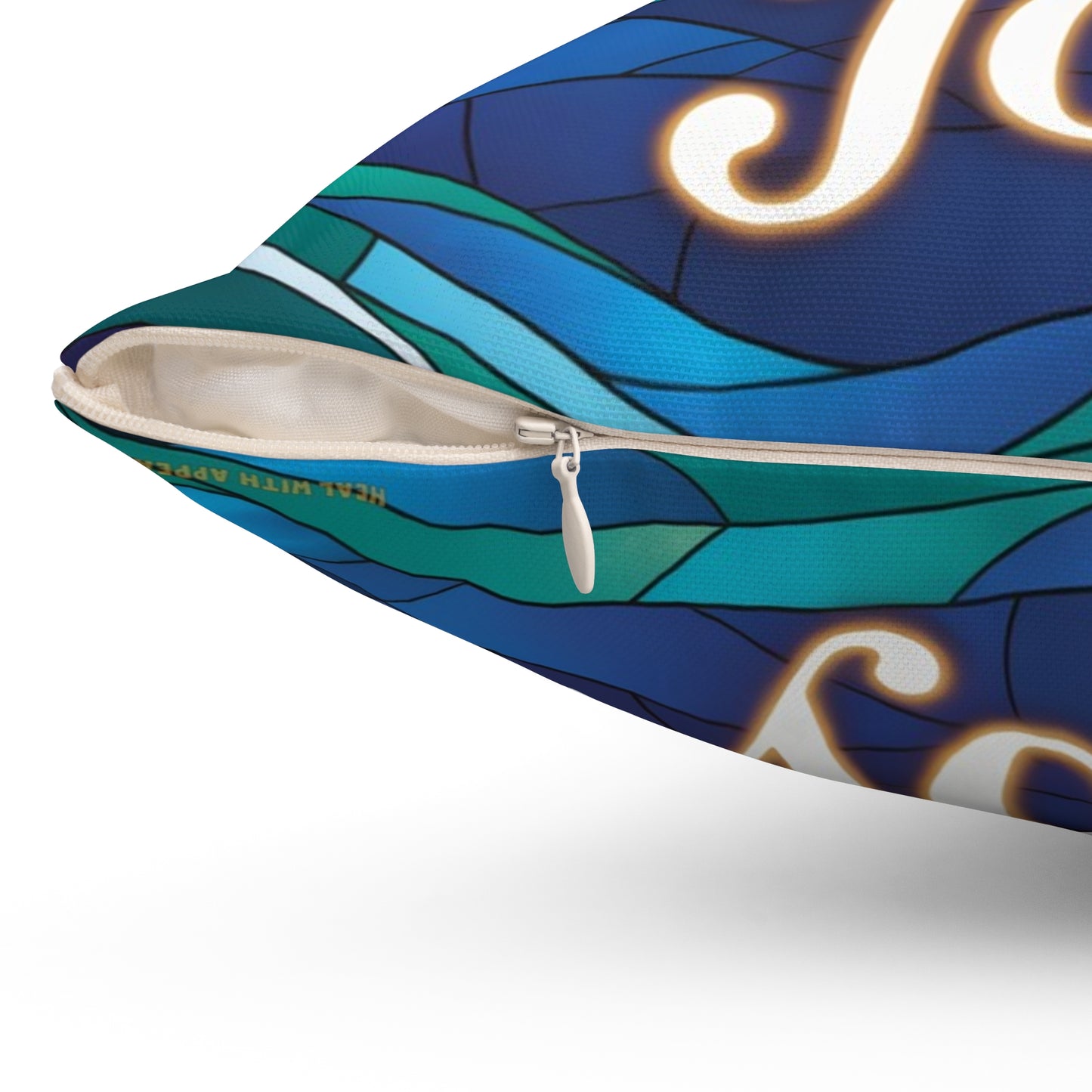 Inspirational Dolphin Throw Pillow – Stained Glass Mosaic Cushion | Loyalty & Spirit Decorative Pillow