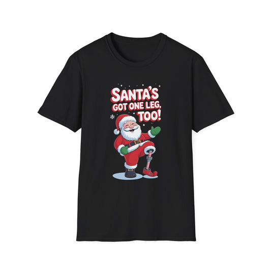 Amputee Humor, Limb Loss Awareness Tee,   Santas Got One Leg Too V1