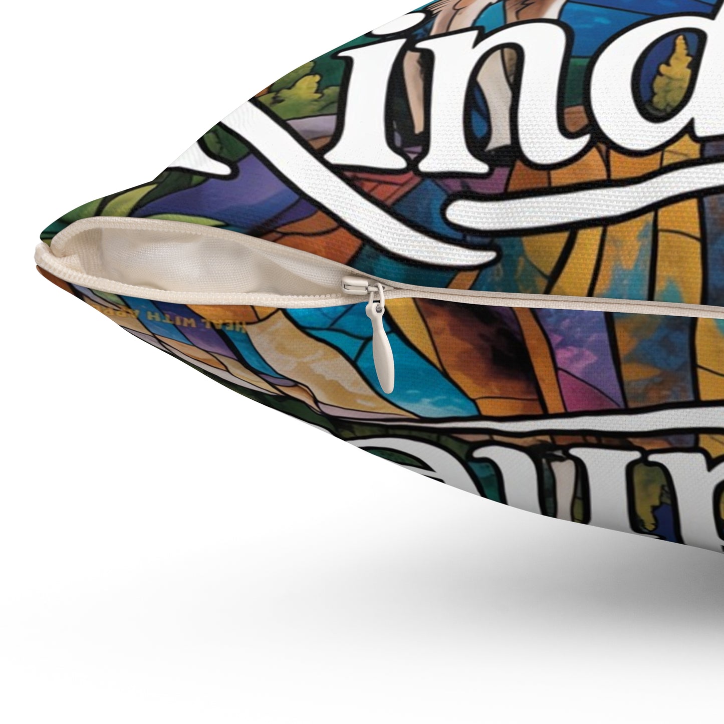 Inspirational LLama Throw Pillow – Stained Glass Mosaic Cushion | Loyalty & Spirit Decorative Pillow