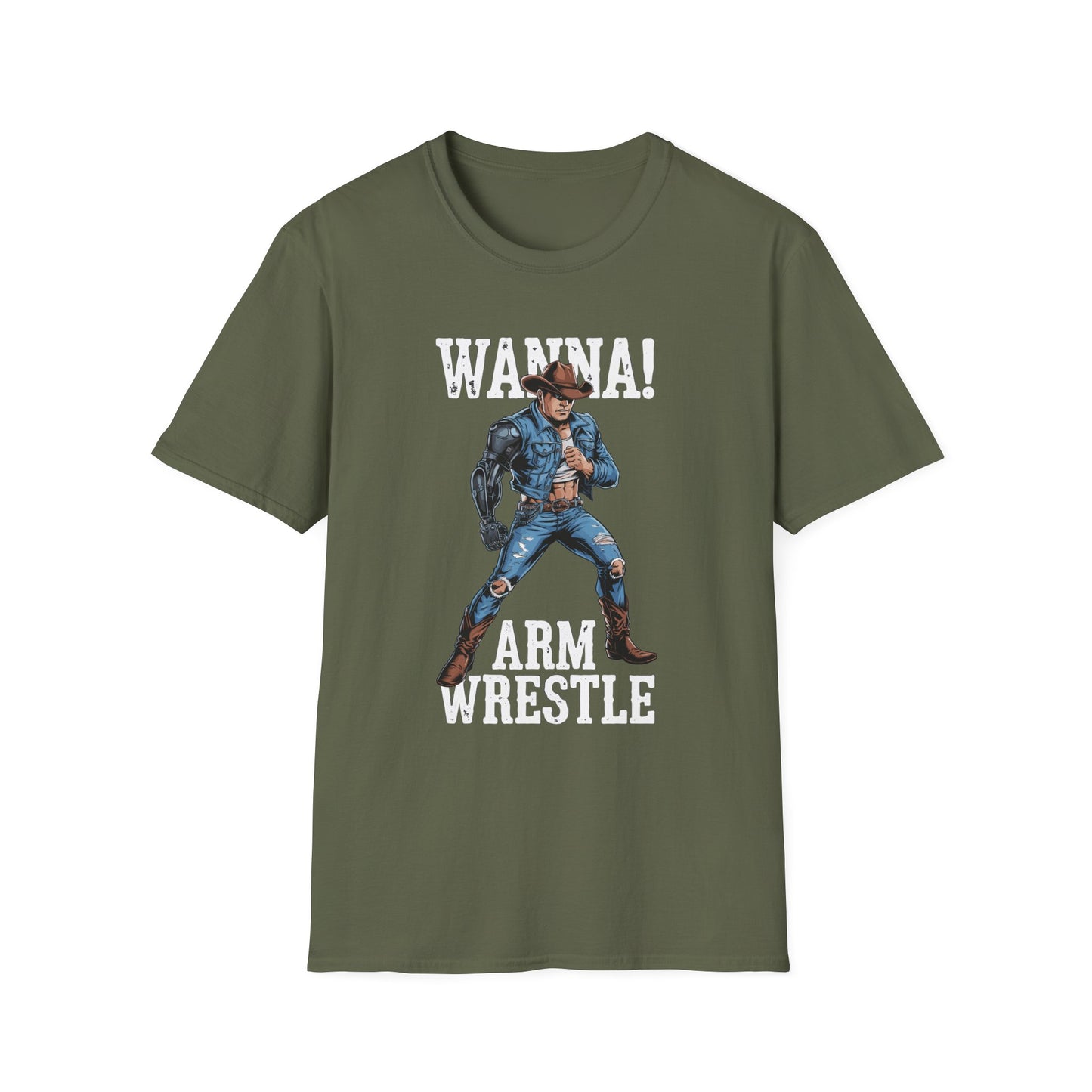 Amputee Humor, Limb Loss Awareness Tee,   Wanna Arm Wrestle V2b Print