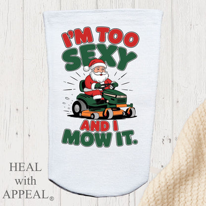 Amputee Sock, "Santa too sexy and I mow it V1" 3ply Stump Sock