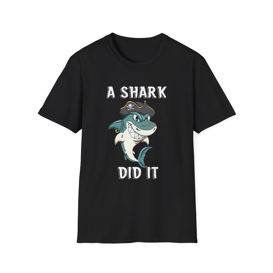 Amputee Humor, Limb Loss Awareness Tee,   Shark Week V2 Blk Shrt Print Wm