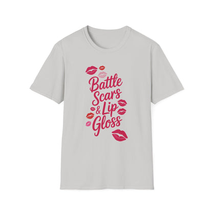 Amputee Humor, Limb Loss Awareness Tee,   Battle Scars N Lip Gloss V2