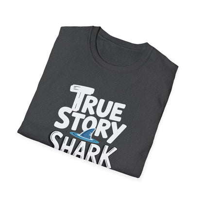Amputee Humor, Limb Loss Awareness Tee,   True Story Shark Bit My Leg V1b