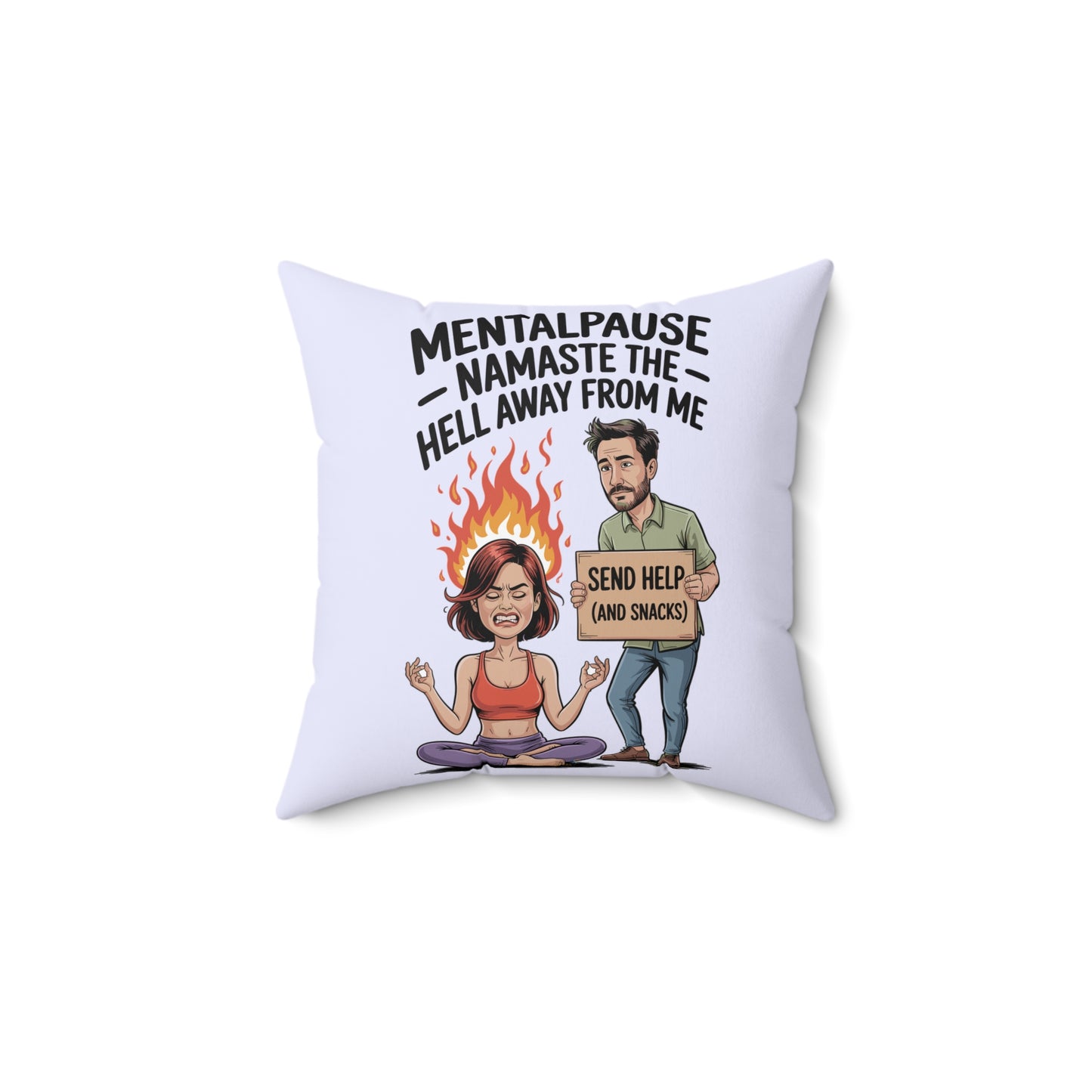 Mentalpause Humor Pillow, Funny Home Decor, Gift for Her, Couch Throw, Self-Care Decor, Stress Relief Cushion