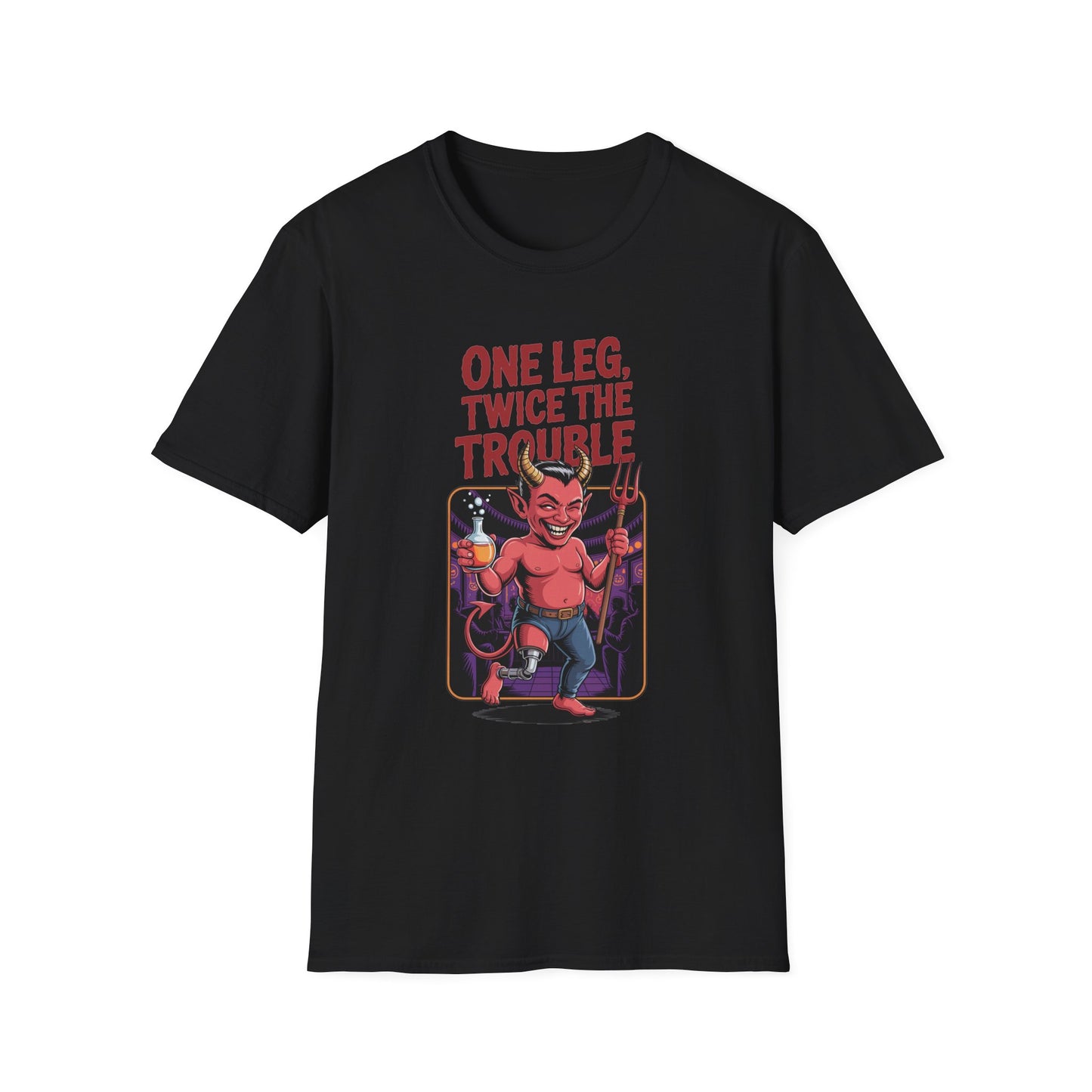 Amputee Humor, Limb Loss Awareness Tee,   One Leg Twice The Trouble V1
