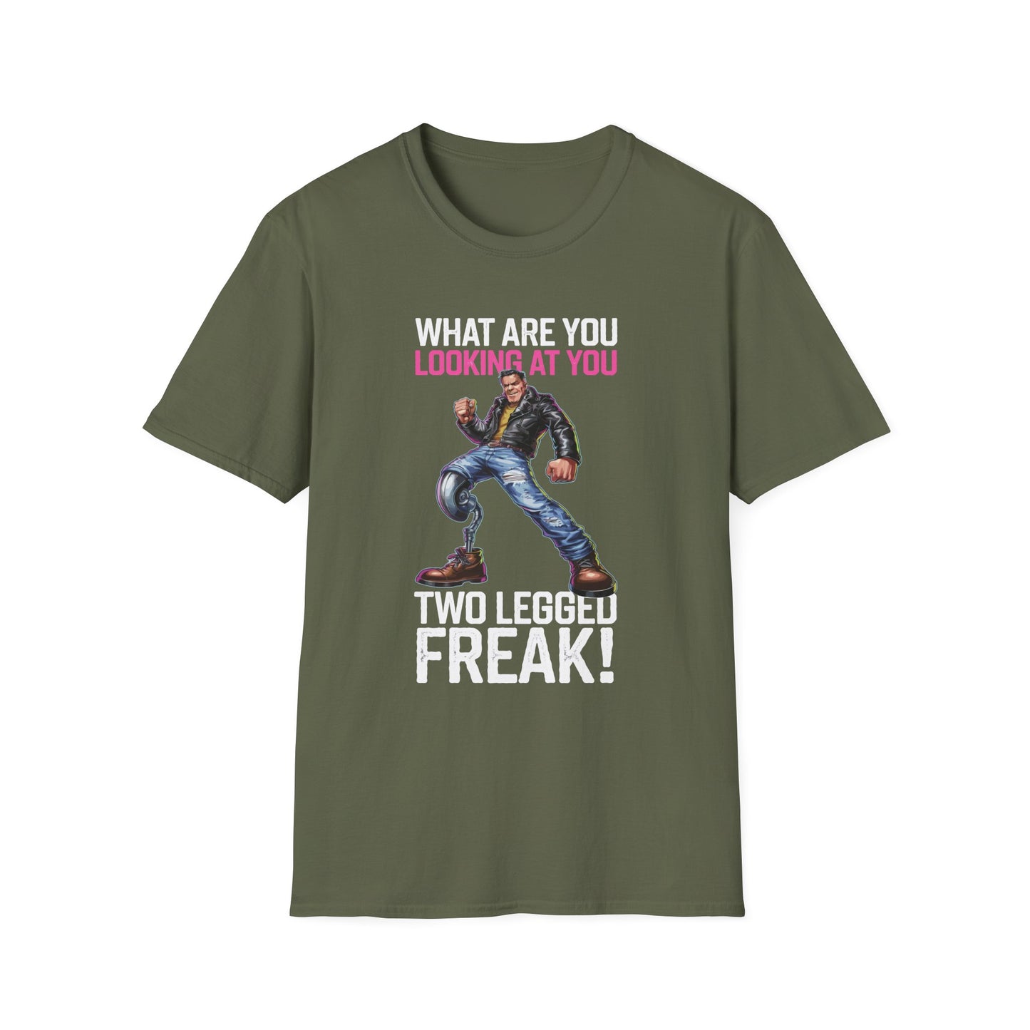 Amputee Humor, Limb Loss Awareness Tee,   What Are You Looking 2 Legged V1b Print
