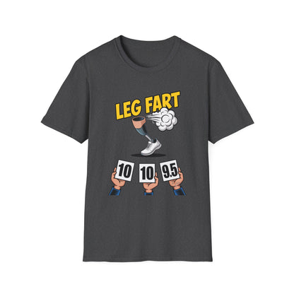 Prosthetic Leg Fart Scoreboard T-Shirt | Funny Amputee Sports Judging Graphic Tee