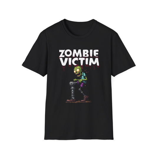 Amputee Humor, Limb Loss Awareness Tee,   Zombie Victim Amp V1 Blk Print