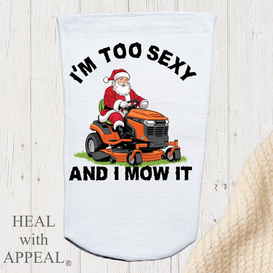 Amputee Sock, "Santa too sexy and I mow it V2" 3ply Stump Sock